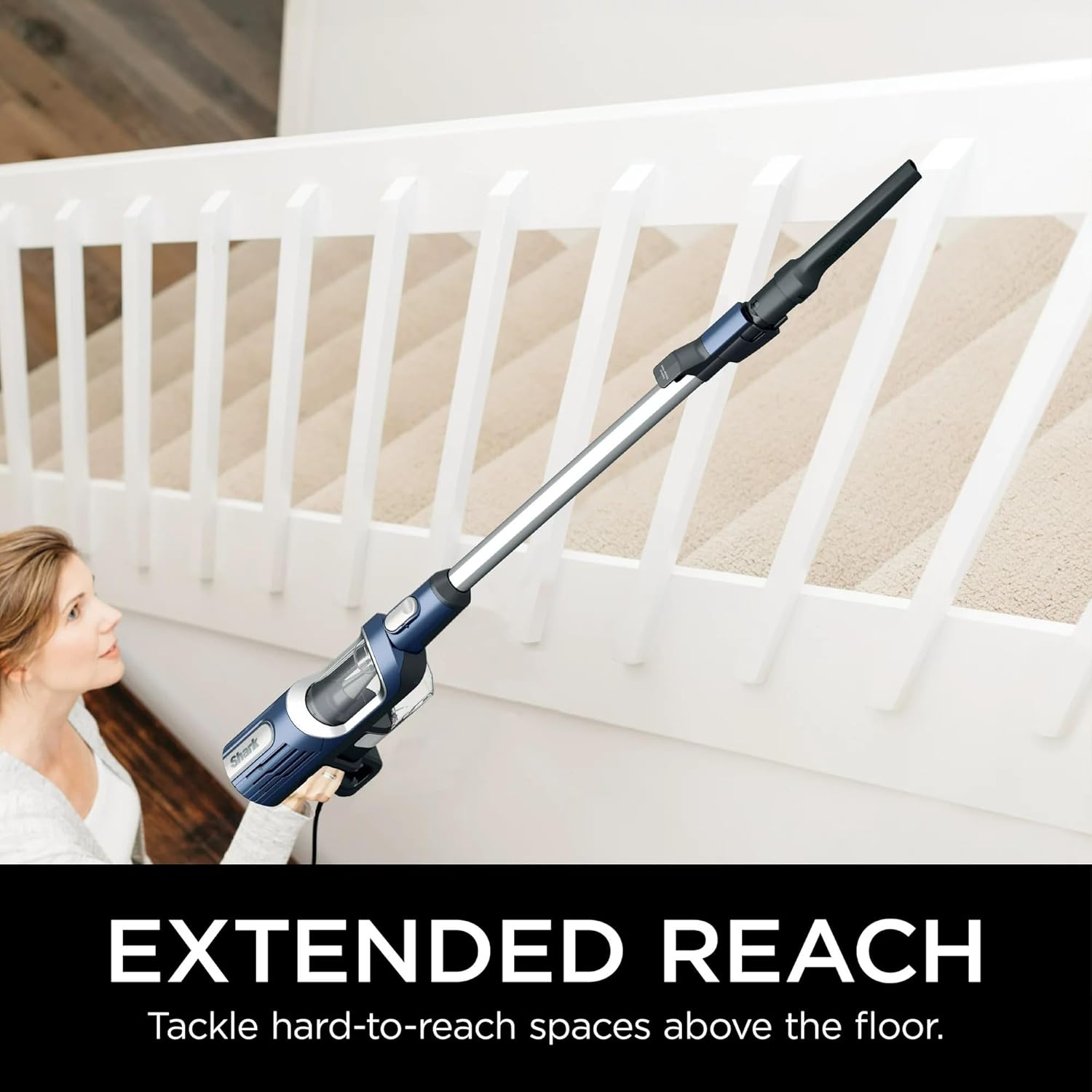 Shark HZ600 Ultralight Pet Pro Corded Stick Vacuum with PowerFins & Self-Cleaning Brushroll, Converts to Hand Vacuum, Pet Crevice & Upholstery Tools, Blue (Renewed)