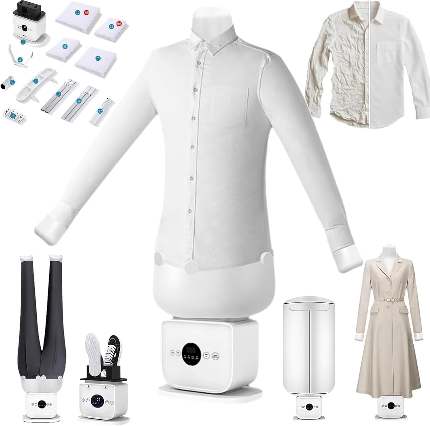 Automatic Ironing Machine for Home,Portable Electric Clothes Dryer,Inflatable Shirt,Steamer(D)