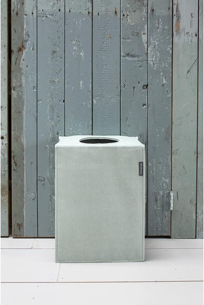 Brabantia Rectangular Laundry Bag (14.5 Gal / Green) Foldable, Space Efficient Hamper with Large Opening for Dirty Clothes