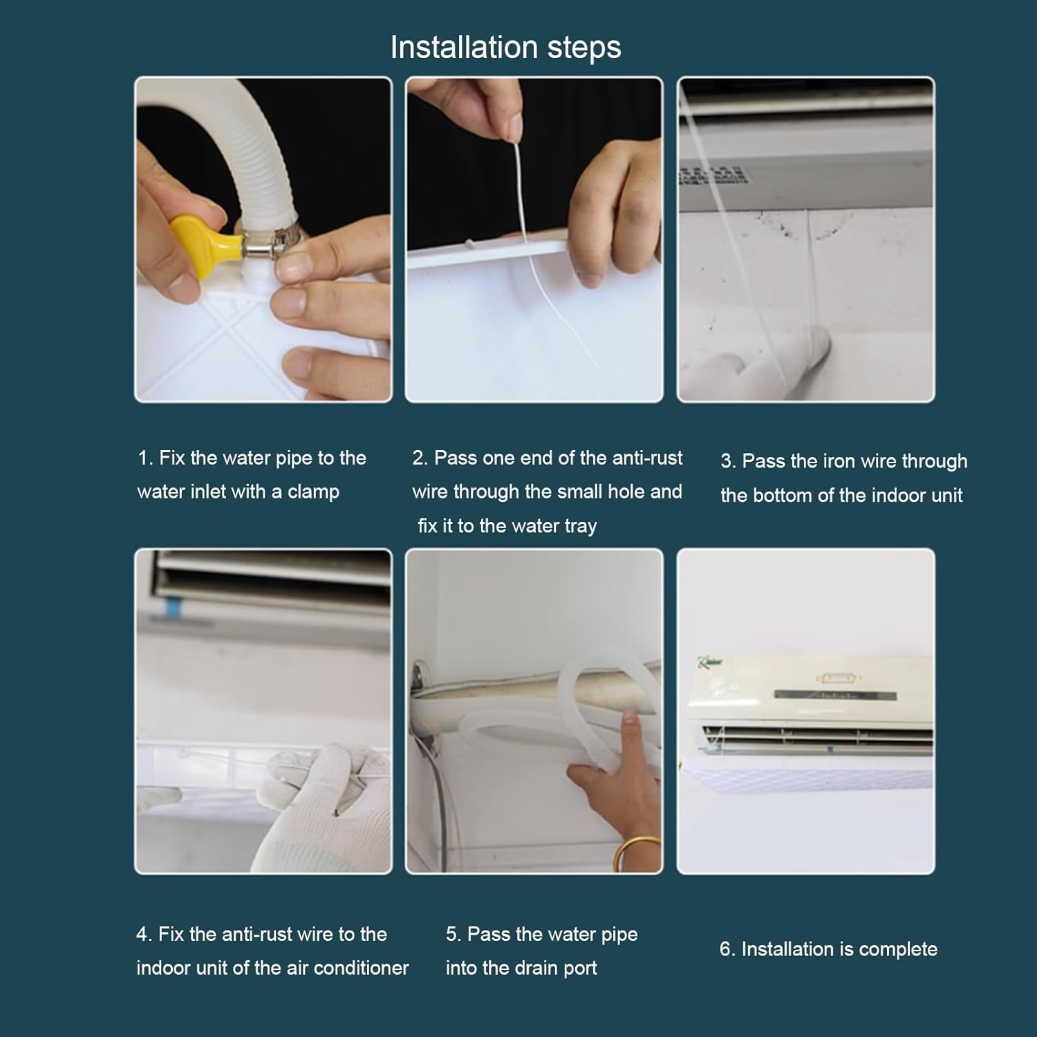 Plastic Drain Pan, Air Conditioner Condensate Drip Pan with 200cm/78.8in Drain Hose, Suitable for Indoor/Outdoor Split Air Conditioners(91.5 * 45 * 3cm/45 * 17.7 * 1.2in)