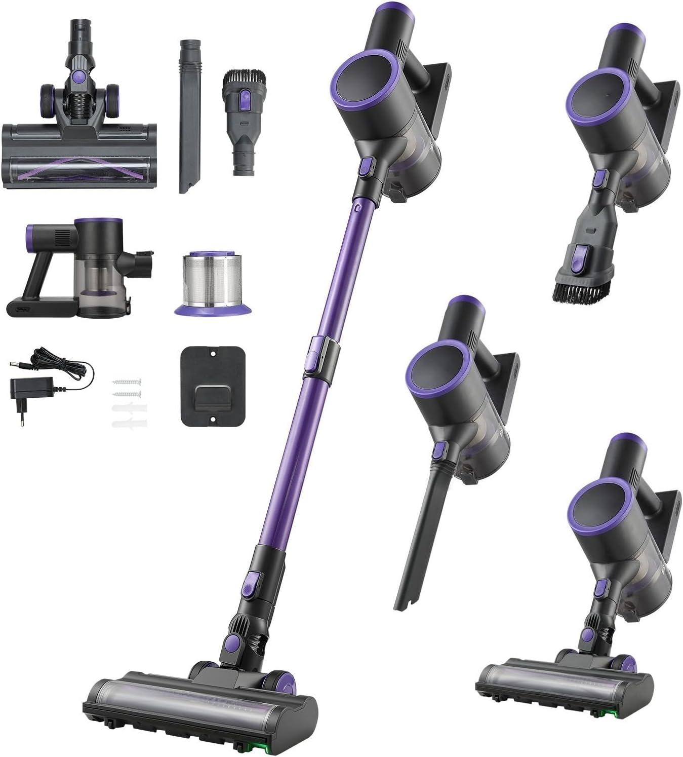 Cordless Vacuum Cleaner 25KPA Max Suction for Animal Hair Carpet Hardwood