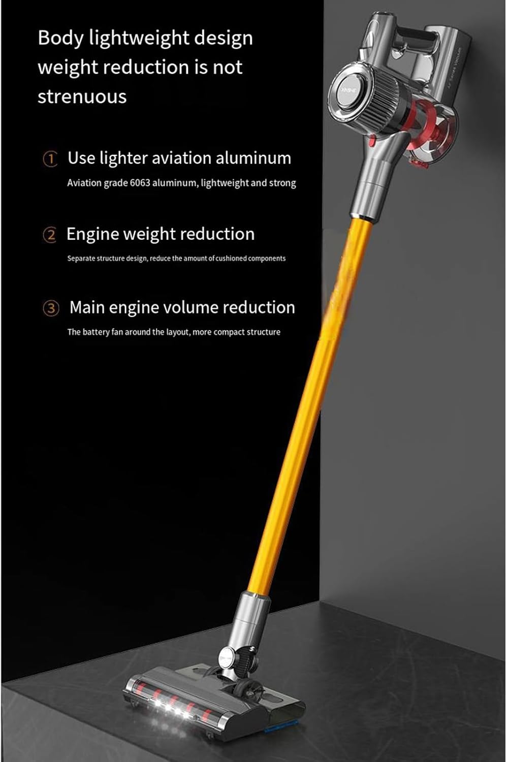 Handheld Cordless Household Vacuum Cleaner, 28KPa 400W Strong Suction Power, 60 Min of Long-Lasting Battery Life