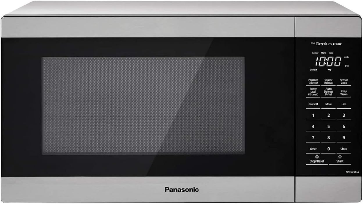 Panasonic Microwave Oven, 1.3 cu. ft. 1000W Countertop Microwave with Genius Sensor Cooking - NN-SU66LS (Stainless Steel)