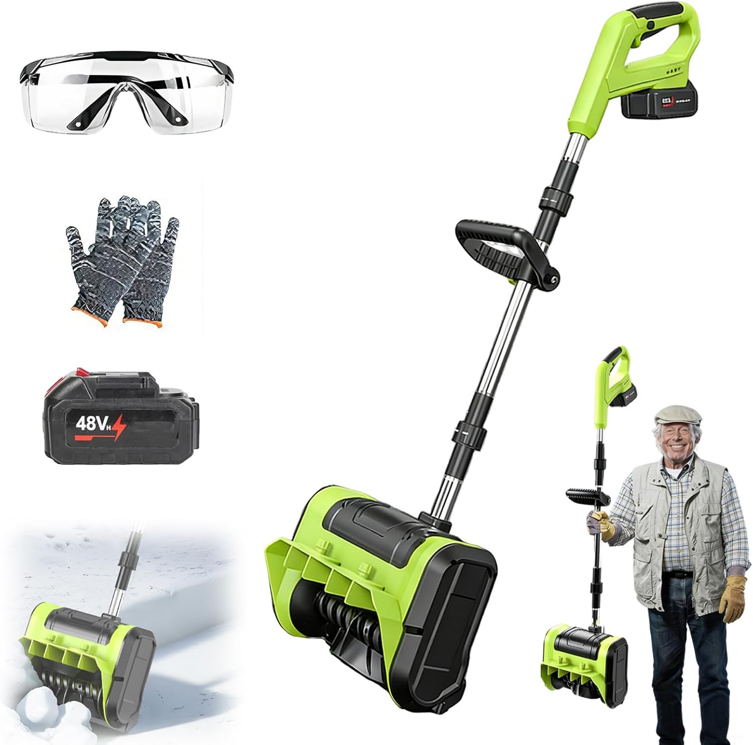 Electric Snow Blower Shovel, 20V Cordless Electric Snow Shovel, 12