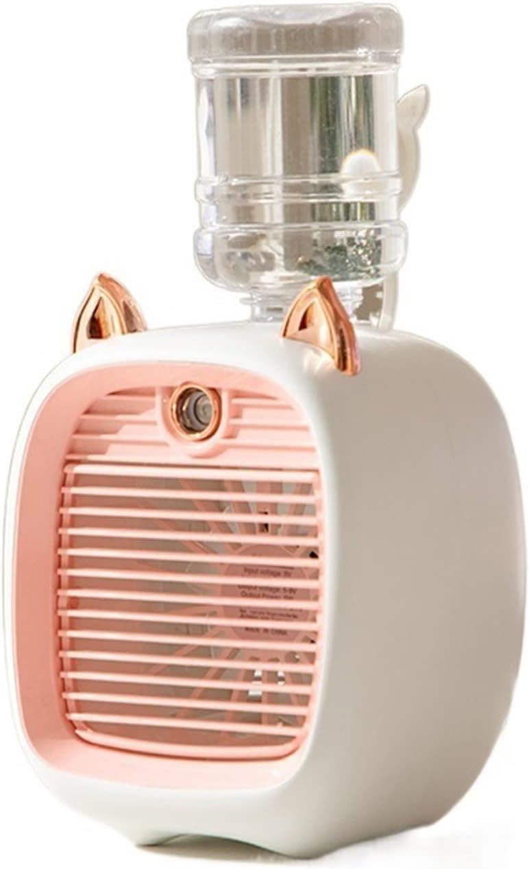 Humidifiers for Bedroom 1200/2400mAh Air Conditioner Portable Camping Fan Rechargeable Spray Cooling Cute Air Humidifier Fan Outdoor Home Humidifier for Home (Color : 1200mAh Pink)