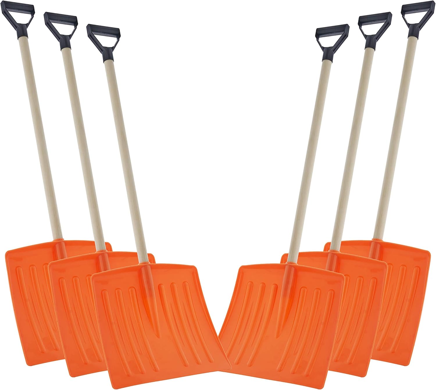 Superio Kids Snow Shovel Plastic Small Shovel for Snow Removal with Wooden Handle Heavy Duty 12