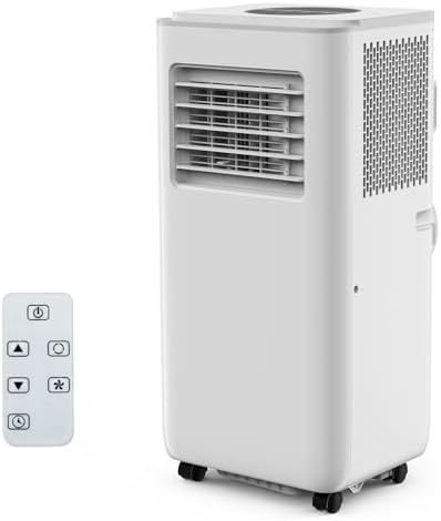 8,000 BTU Portable Air Conditioner, 3-in-1 Cooling, Dehumidification, Fan, Sleep Mode/24 Hour Timer, Cools up to 350 Sq. Ft. for Small Bedrooms, Home Office