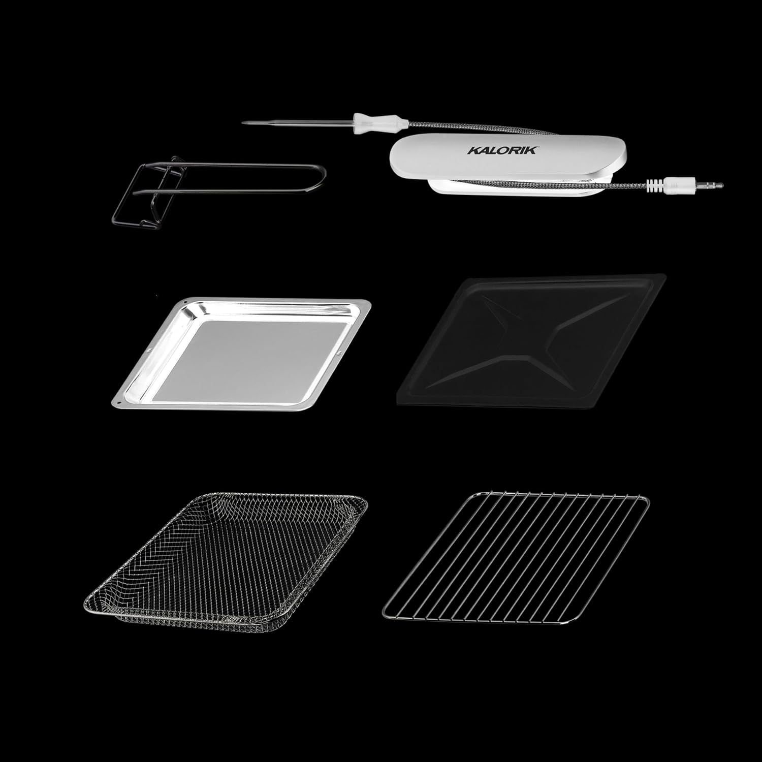 Kalorik Air Fryer Oven MAXX Series 26-Quart Flex Trio with Digital Controls Easy-View Door and 14 Cooking Presets, Converts into Dual 13 Quart Air Fryers, 1700-Watts, Stainless Steel