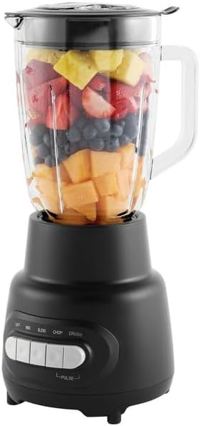 Glass Jar 5 Speed Blender With 6-Cup Jar (48Oz) Capacity, New, Stainless Steel Blade, Dishwasher-Safe Glass Jar