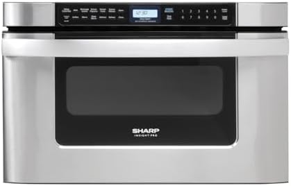 SHARP KB6524PSY Microwave Drawer Oven, 24-inch, 1.2 Cubic Feet, 950 Watt, Angled Touch Control Panel, Stainless Steel