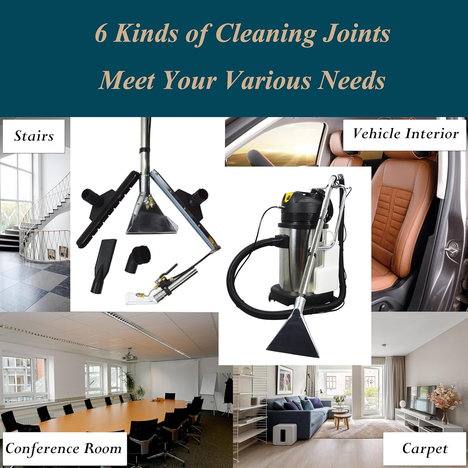 Carpet Cleaning Machine Carpet Spray Extractor Extraction Machine with 8.2ft Hose for Hotel Workplace Home 10.6gal(40L) 1000W