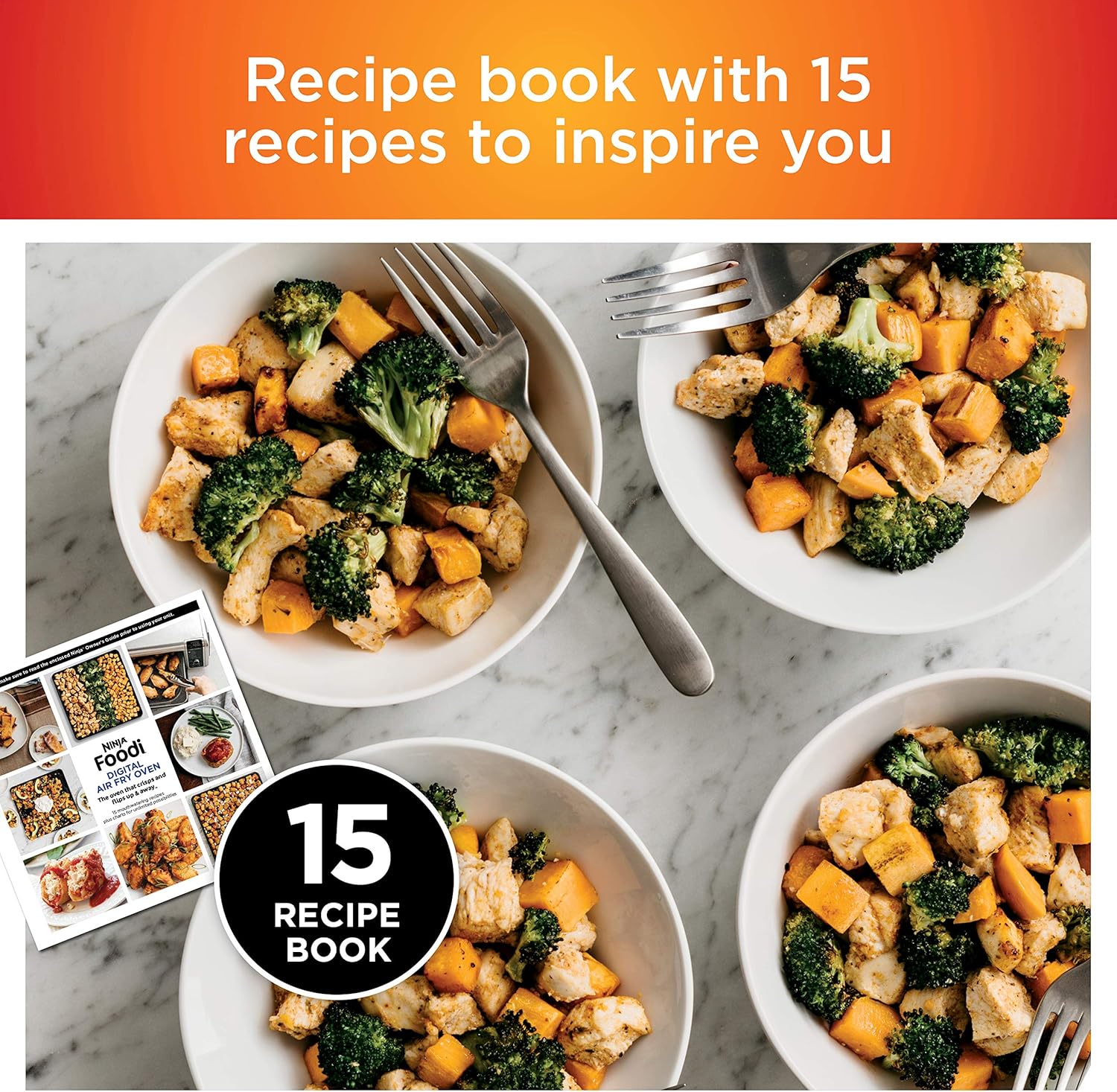 Ninja Digital Air Fry Countertop Oven, 8-in-1 Functionality, 1800W, Flip-Up Design, XL Capacity, Air Fry Basket, Wire Rack & Crumb Tray, Silver, SP101