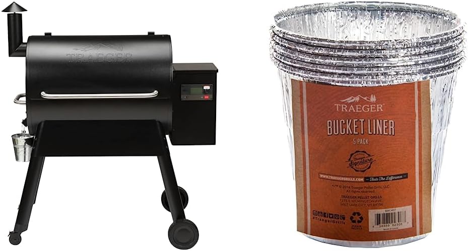 Traeger Grills Pro Series 780 Wood Pellet Grill and Smoker with WIFI Smart Home Technology, Black, Large & Grease Bucket Liner 5-Pack