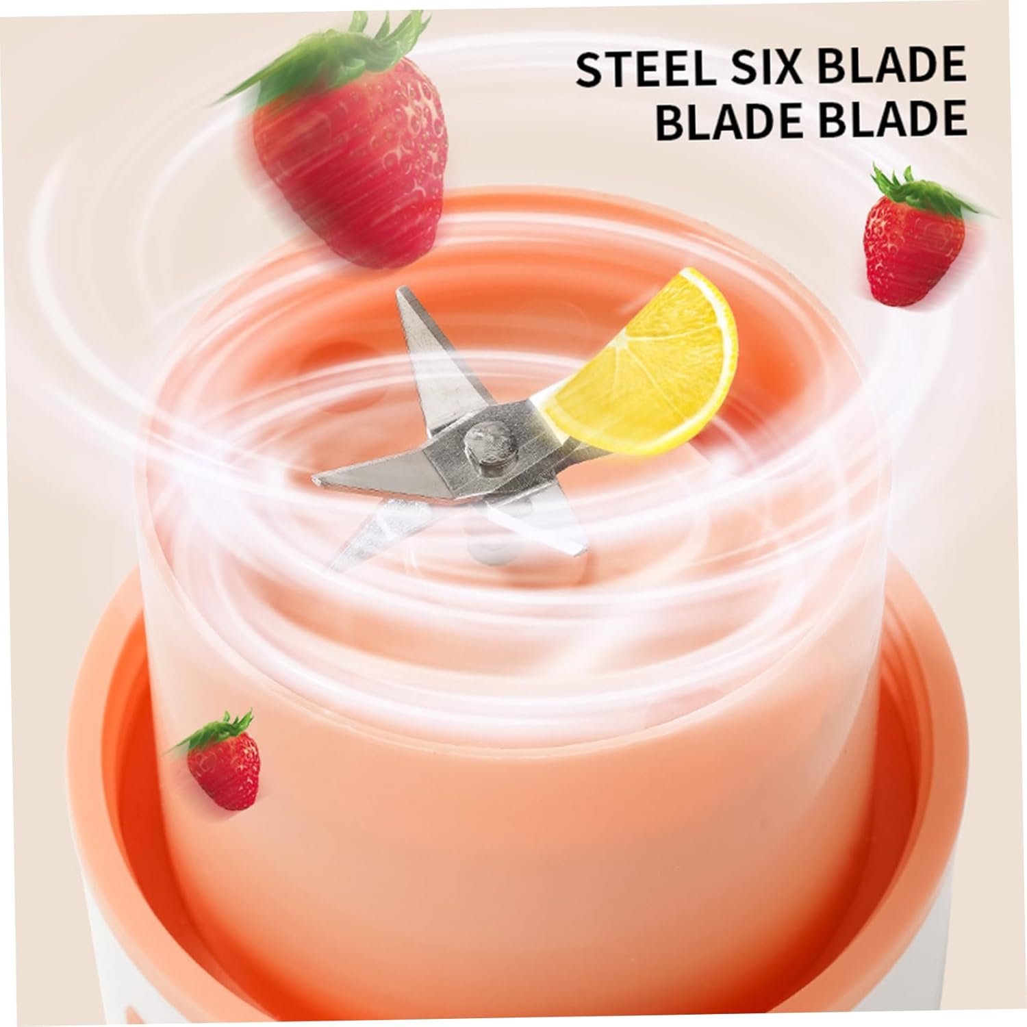 Portable Blender, 480ml Portable Juicer Blender with 6-Blade Head, Cup for Shakes and, USB for Office, Gym, Kitchen, Travel Juicer