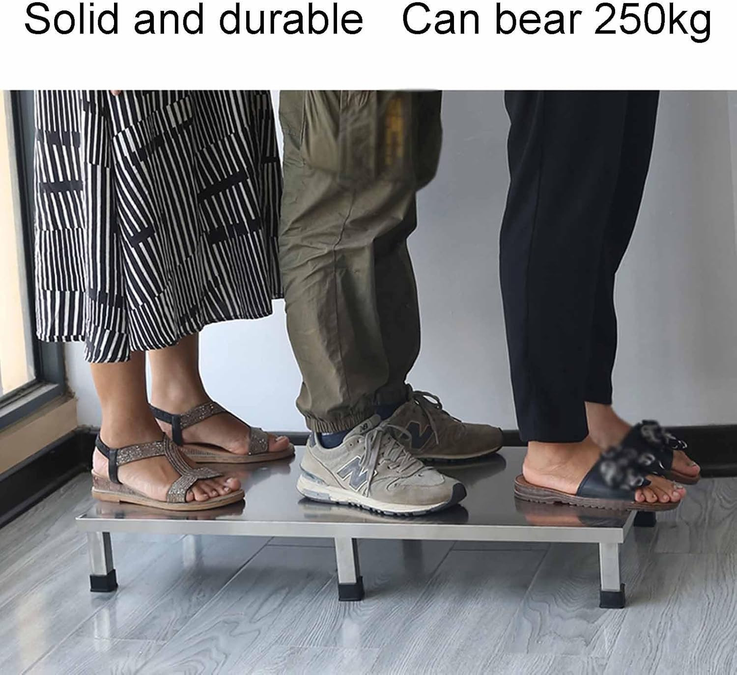 XPLKQXE Stainless Steel Fridge Stand, Laundry Pedestal Washing Machine Tray Mat, Raised Shelf Base for Various Furniture and Household Appliances, No Assembly(Size:120x40x10cm)