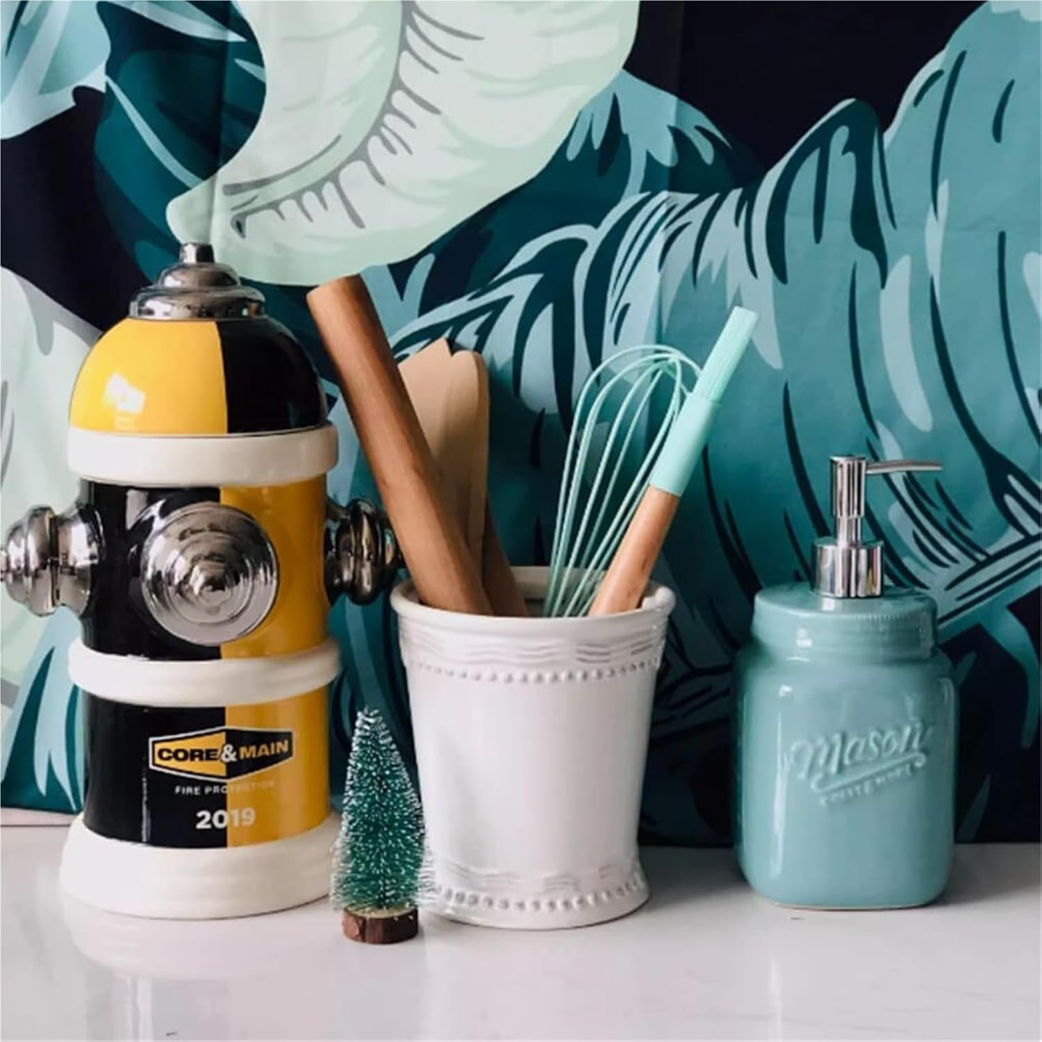 Refillable Soap Dispenser Fashion Household Ceramic Lotion Bottle Hand Soap Bathroom Necessities(E)