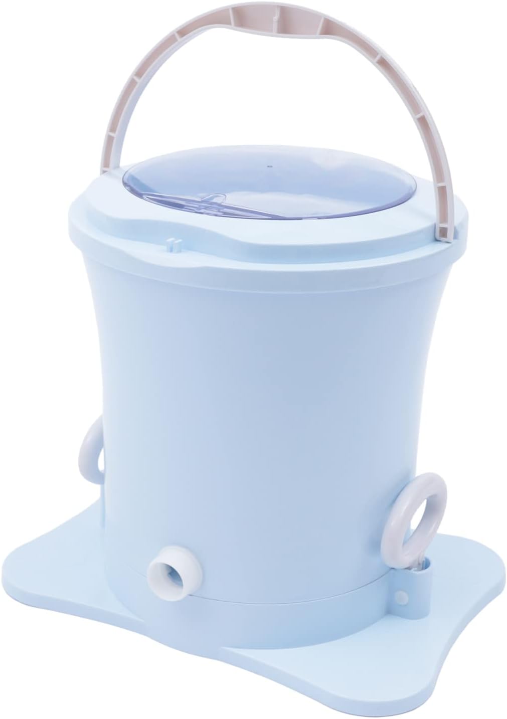 Portable Compact Spin Dryer, Manually Pulling Rope Dryer, Blue Manual Dehydrator, Foot Pedal Type Electricity Free Dehydrator for Camping Apartments Traveling Home And Dormitory