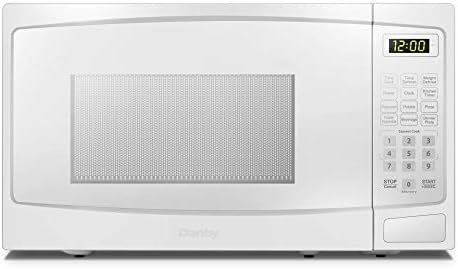 Danby DBMW1120BWW 1.1 Cu.Ft. Countertop Microwave In White - 1000 Watts, Family Size Microwave With Push Button Door