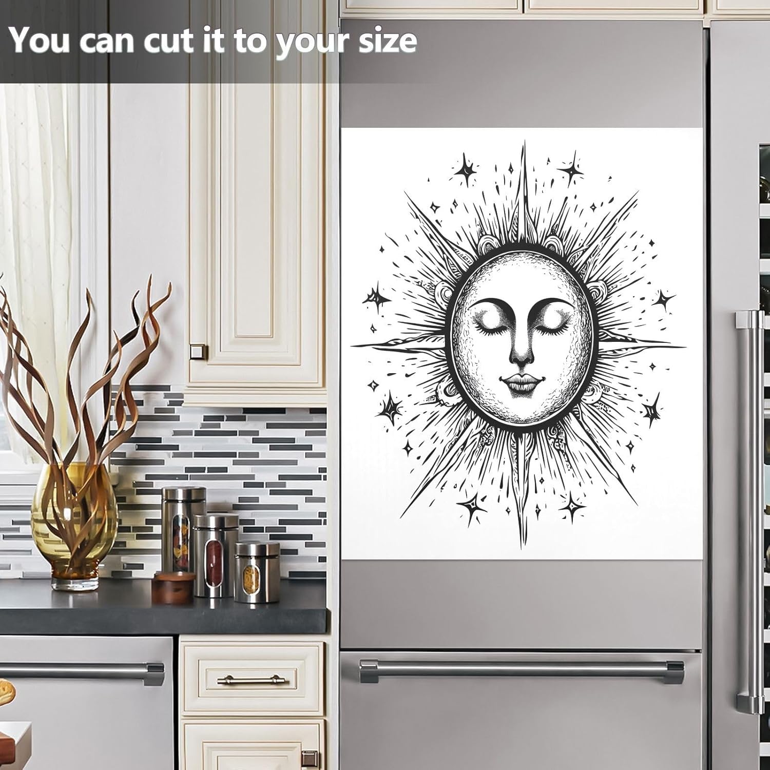 Dishwasher Magnet Cover Large Magnetic Stickers Face Stars Moon Front Dishwasher Cover Reusable Decal for Home Kitchen Anti-Scratch Refrigerator Decorative Lid Washing Machine Laundry 23