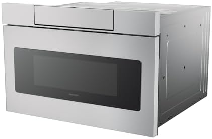 SHARP SMD2470ASY Microwave Drawer Oven, 24-inch, 1.2 Cubic Feet, 950 Watt, Concealed Control Panel with Digital LCD Display, Stainless Steel
