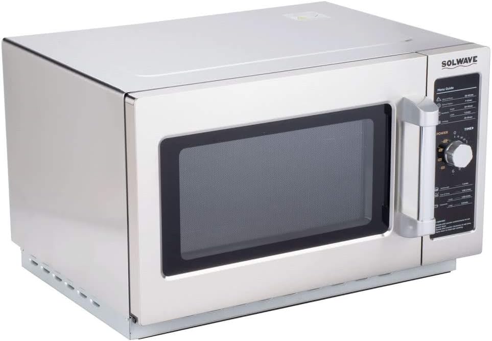 Solwave 1000W Stackable Commercial Microwave with Large 1.2 cu. ft. Interior and Dial Controls - 120V