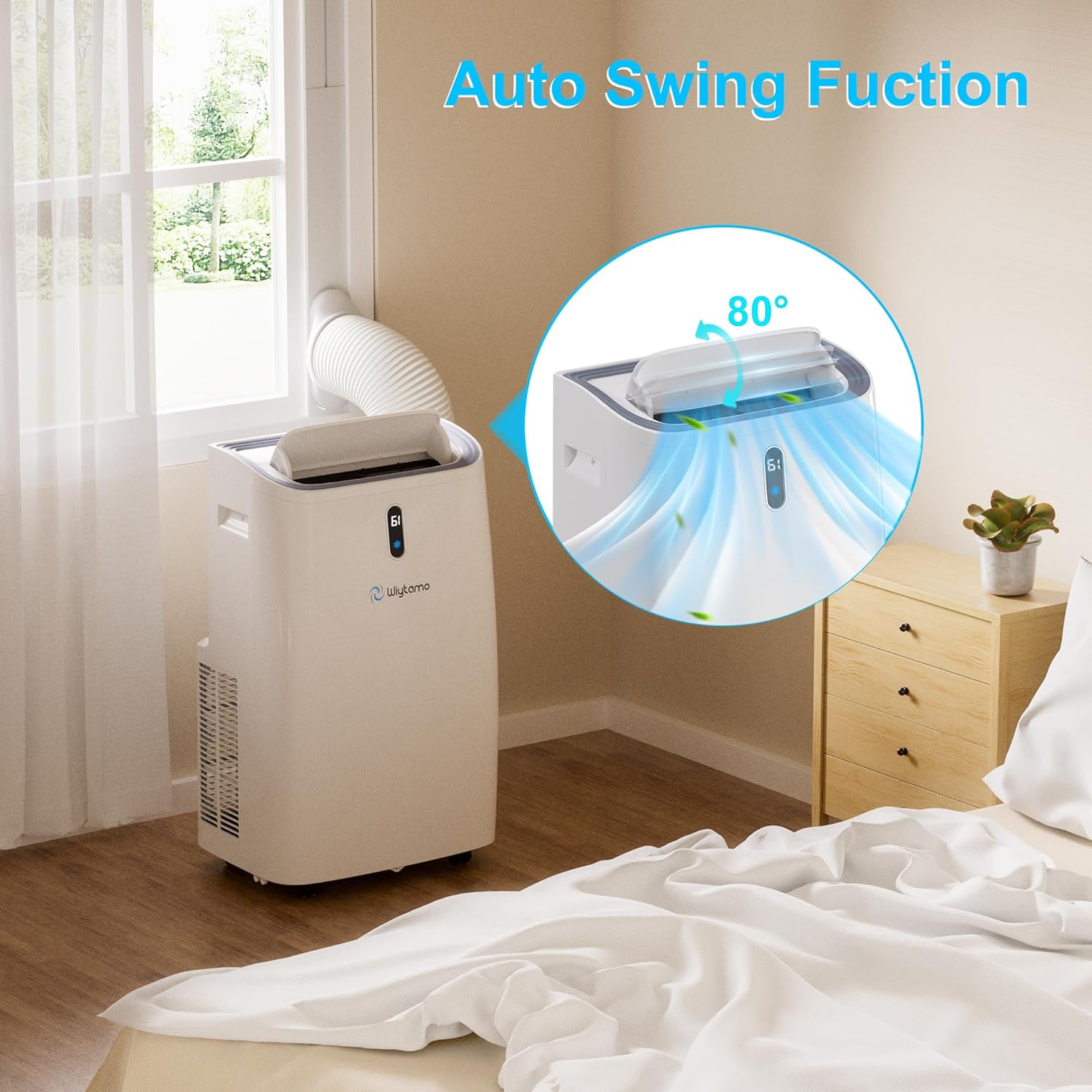 14,000 BTU Portable Air Conditioners for Room Up to 700 Sq.Ft, Cool, Heat, Dehumidifier & Fan 4 in 1 Portable AC Unit, Room Air Conditioner with LED Display & Remote/24 Hrs Timer/Auto Swing