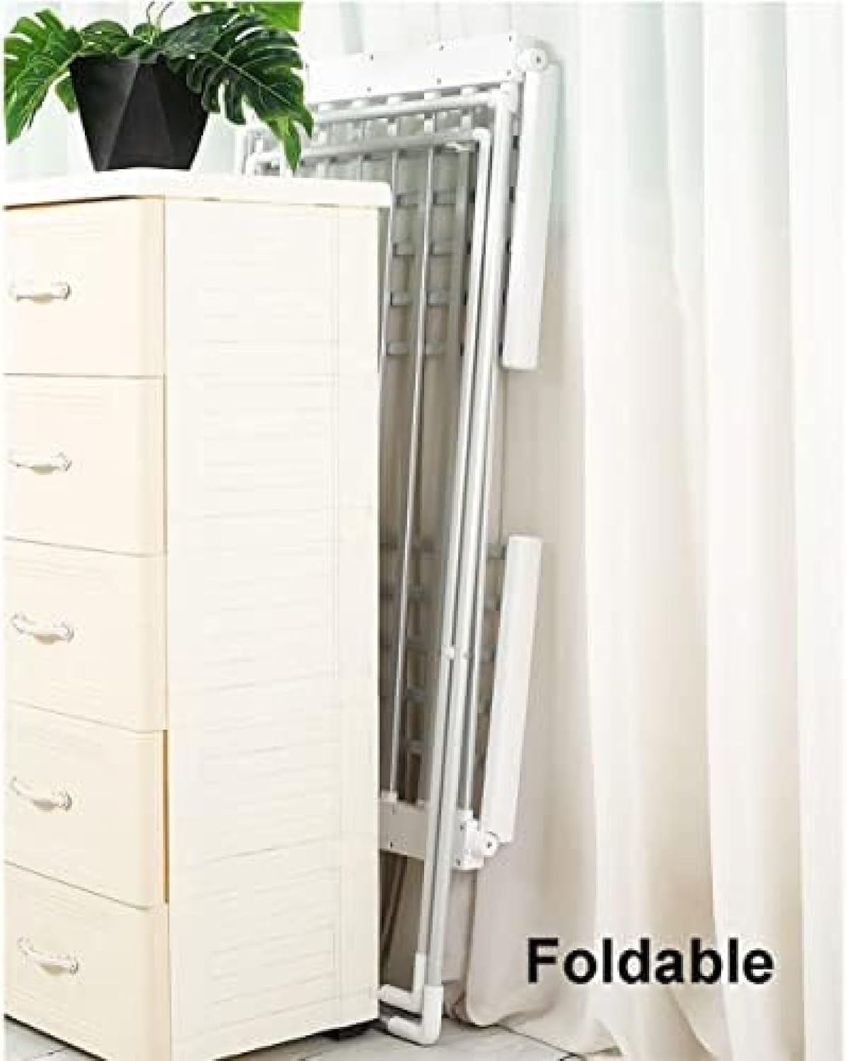 Winged Clothes Dryer Airer, Electric Heated Clothes Drying Rack, Foldable Laundry Airer with 18 Heated Bars, Lightweight and Stable, for Apartments, Home, Dorm