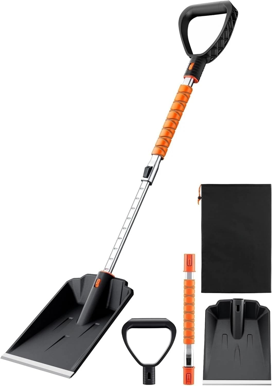 Snow Shovel for Car Extendable Lightweight Aluminum Handle Portable Snow Tool