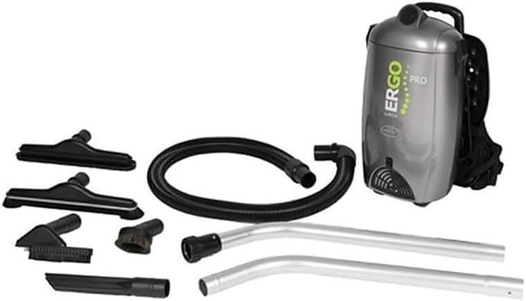 Atrix Ergo Pro Backpack Vacuum Cleaner, 8-Quart HEPA Filtration, 1400W Motor, 106 CFM Suction, Lightweight & Quiet 72 dB, Includes Hose, Wand, Carpet/Hard Floor/Upholstery/Crevice Tools