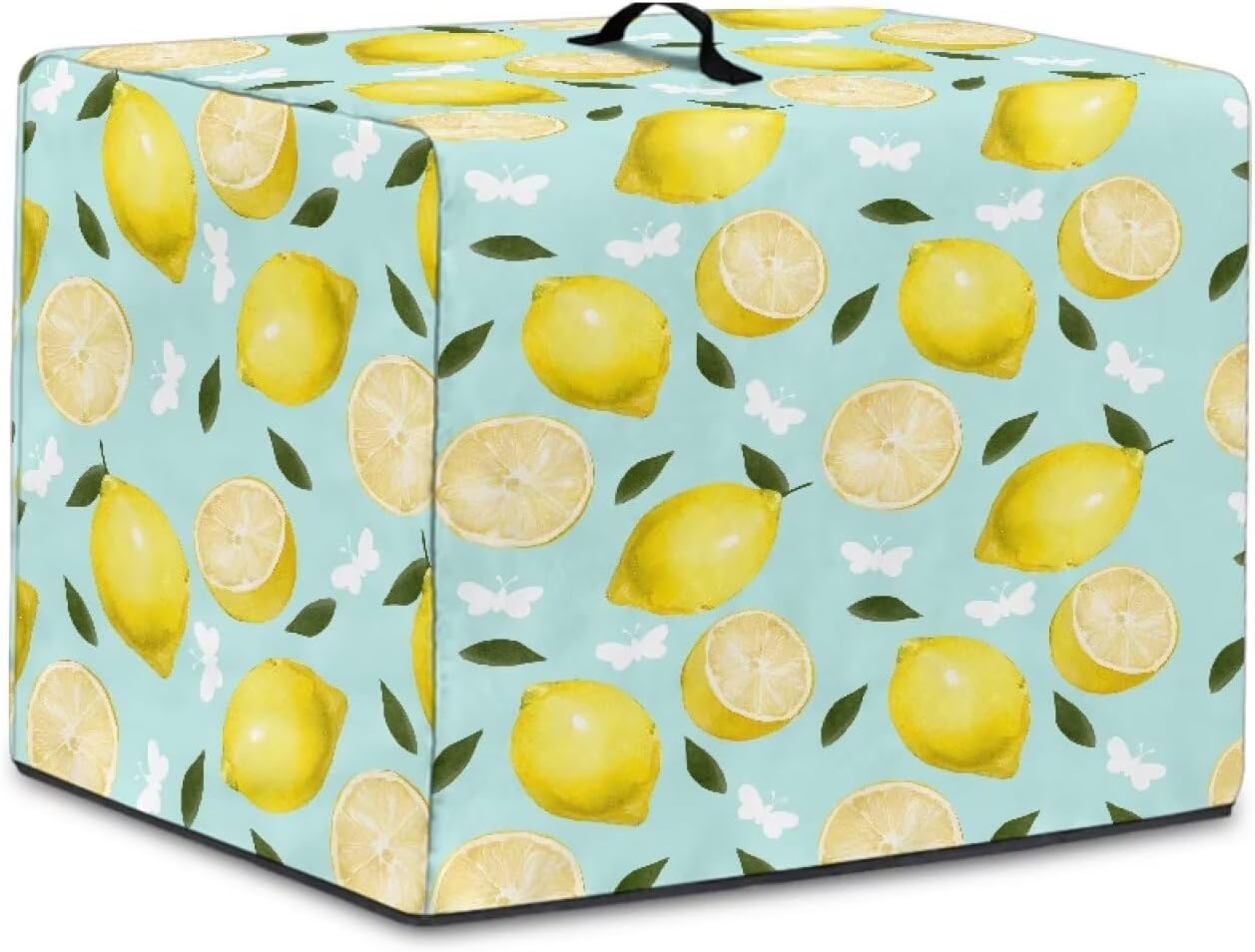 Blender Dust Cover for Kitchen Lemons Stylish Juicer Cover with Floral Prints, Fits Most Blenders & Stand Mixers, Easy to Clean & Foldable, Home Decor