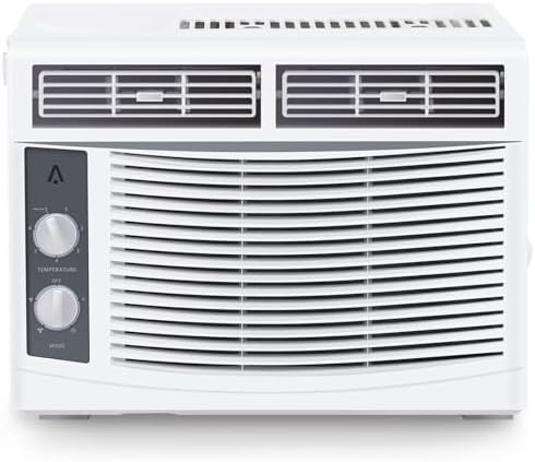 5000 BTU Window Air Conditioner Unit, Cools Up to 150 Sq. Ft. with Manual Adjustable Fan and Cooling Settings, Energy Saving, Easy Install Kit, Perfect for Small Bedroom, Living Room