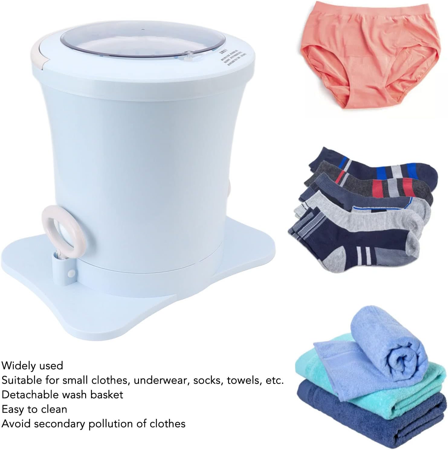 TOPINCN Mini Washing Machine, Portable Dehydrator Mini Small Portable Washer Washing Machin for Apartment, Dorm, Camping, Travel Laundry (Blue)