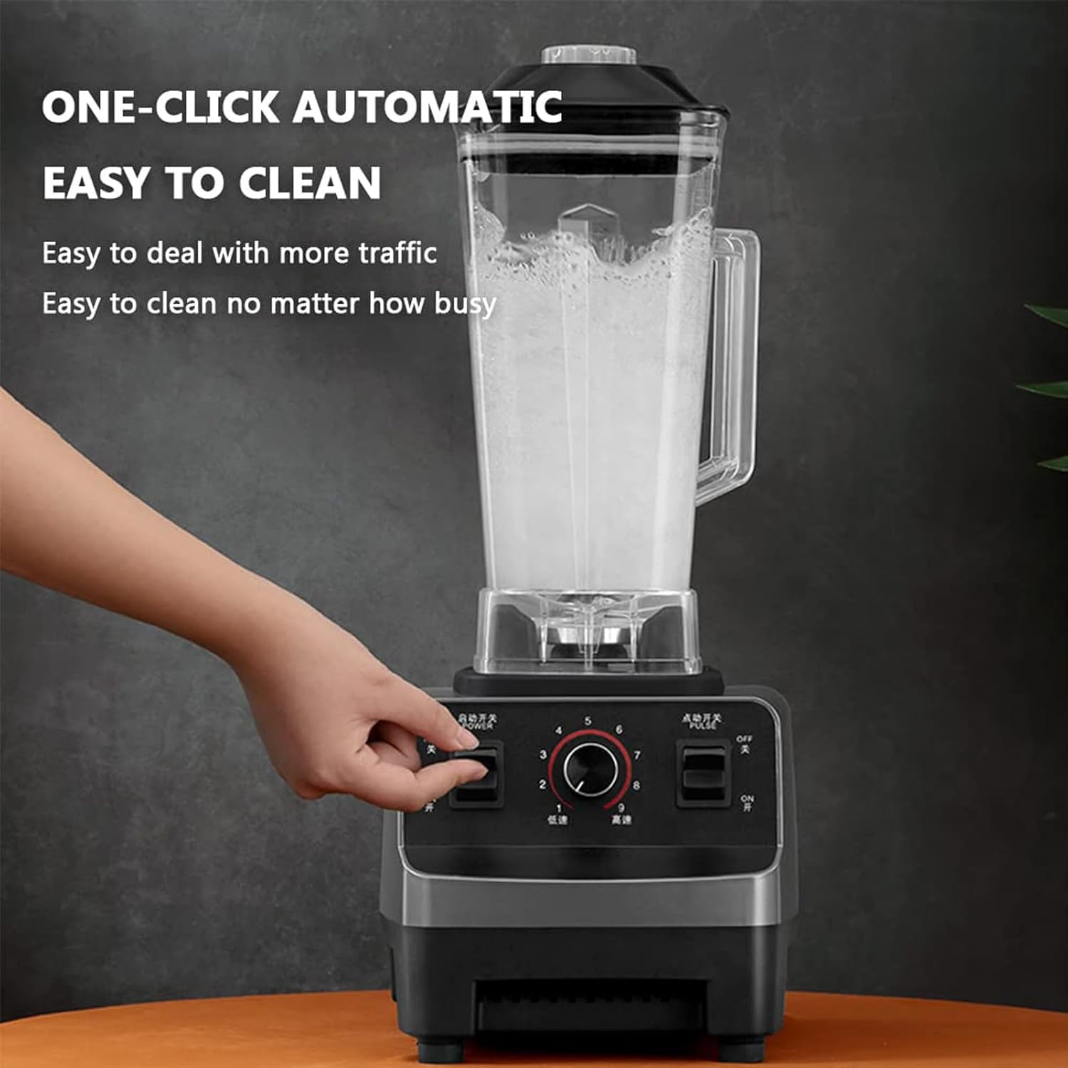 Smoothie Blender, 2L Large Capacity 1600W Professional Countertop Mixer, Multi-Function Soy Milk Maker,9 Speed black