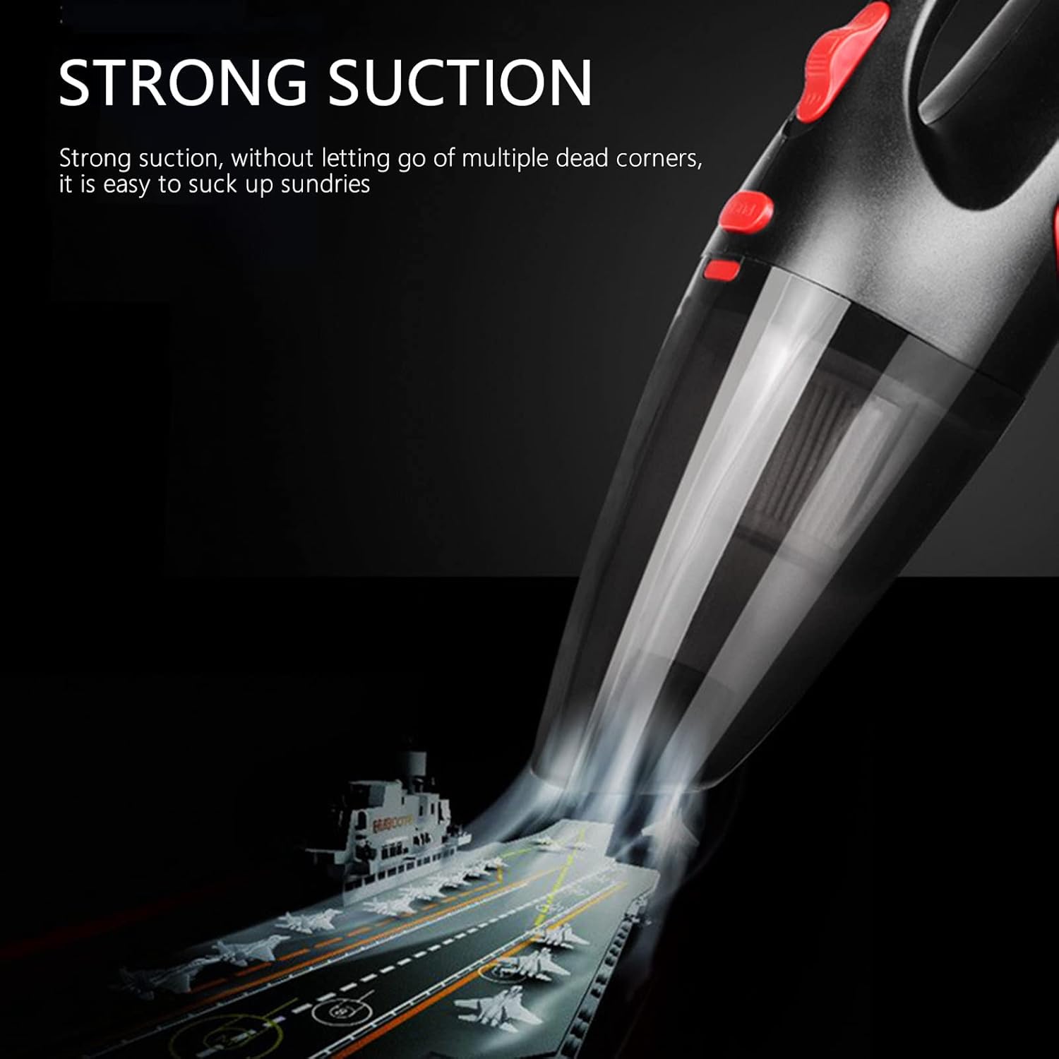 Car Vacuum Cleaner - Portable, High Power, Mini Handheld Vacuum W/ 3 Attachments, 12v, Small Auto Accessories Kit for Interior Detailing