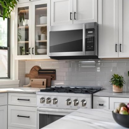 Vesta Miami 400CFM 30″ Over-the-Range Microwave, 1.9CuFt, 1000W, Stainless Steel, Touch LED Control, 9 Programs, 11 Power Levels, Express Cook, Child Lock, Timer