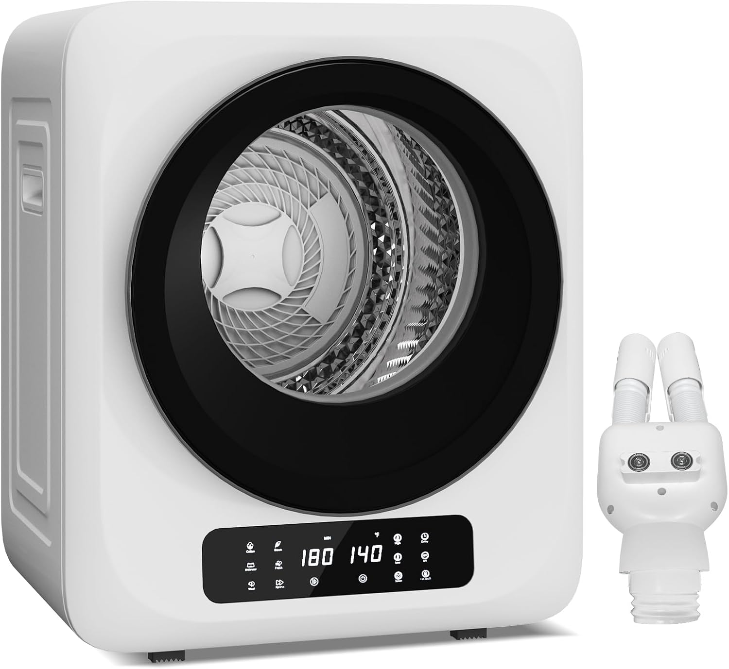 Zynkez 12Lbs Portable Clothes Dryer, 120V 850W Electric Compact Laundry Dryer with 6 Drying Modes, LED Touch Panel, Stainless Steel Tub for Apartments, Home, Dorms, RVs (White)