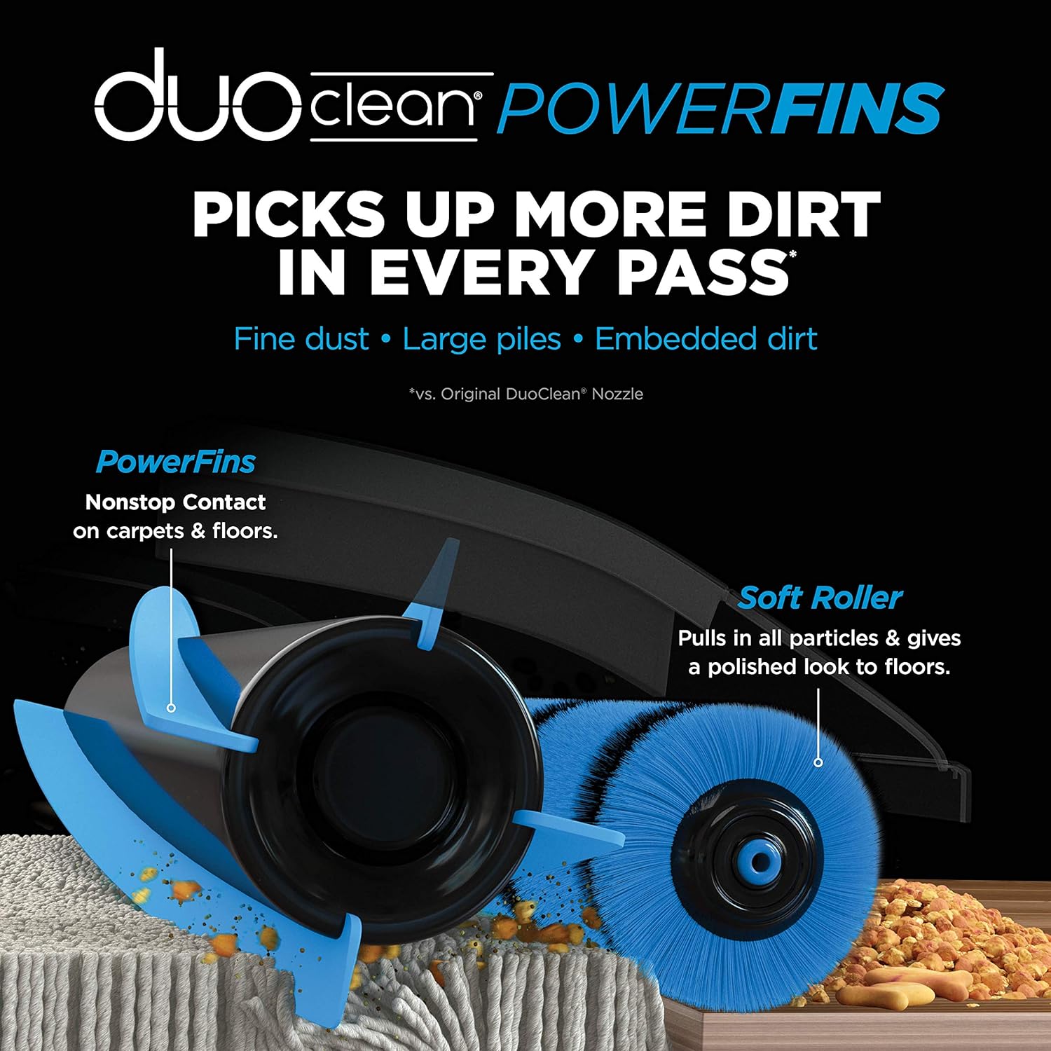 Shark HZ2002 Vertex Corded Ultralight DuoClean PowerFins Stick Vacuum with Self-Cleaning Brushroll (Cobalt Blue) (Renewed)