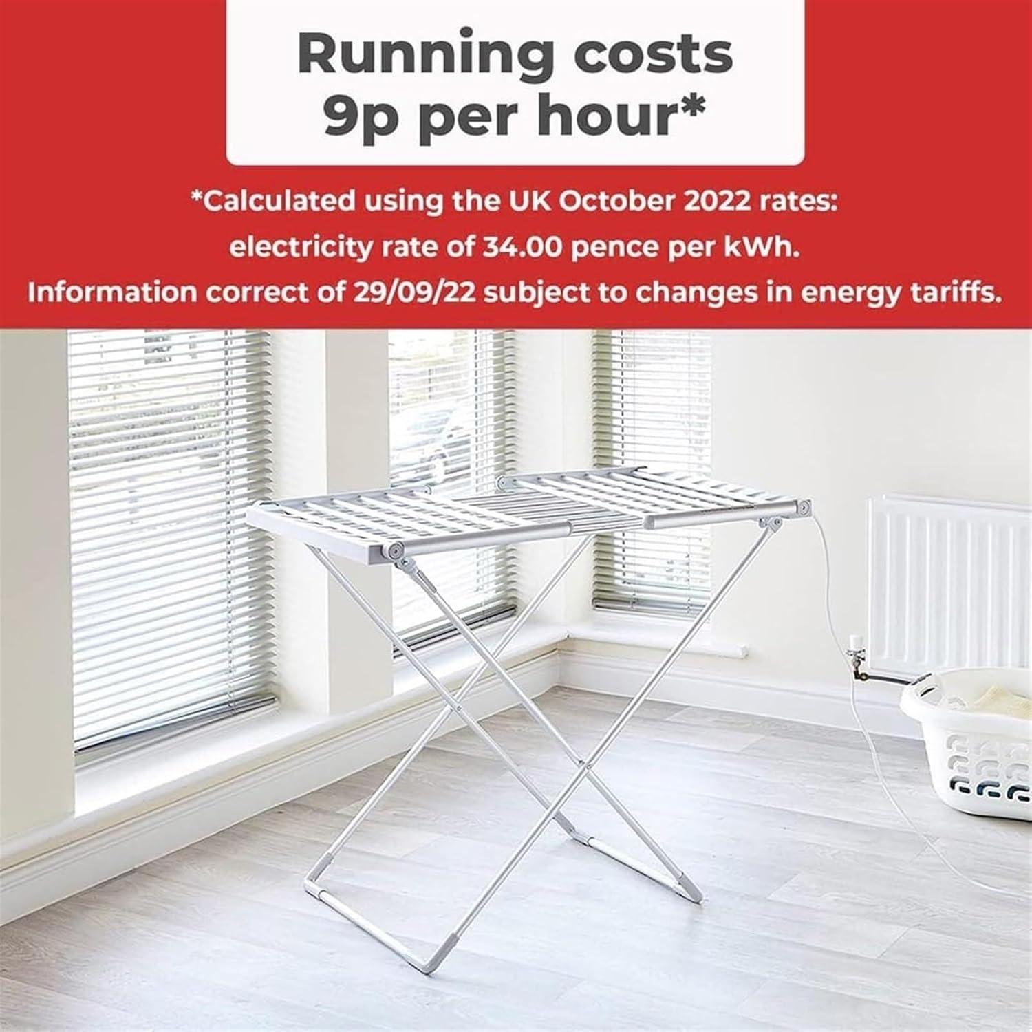 Foldable Clothes Airer, Laundry Drying Rack with 2 Side Wings, Folding Clothes Dryer Airer, 15kg Load Bearing, Standing Heating Clothes Horse