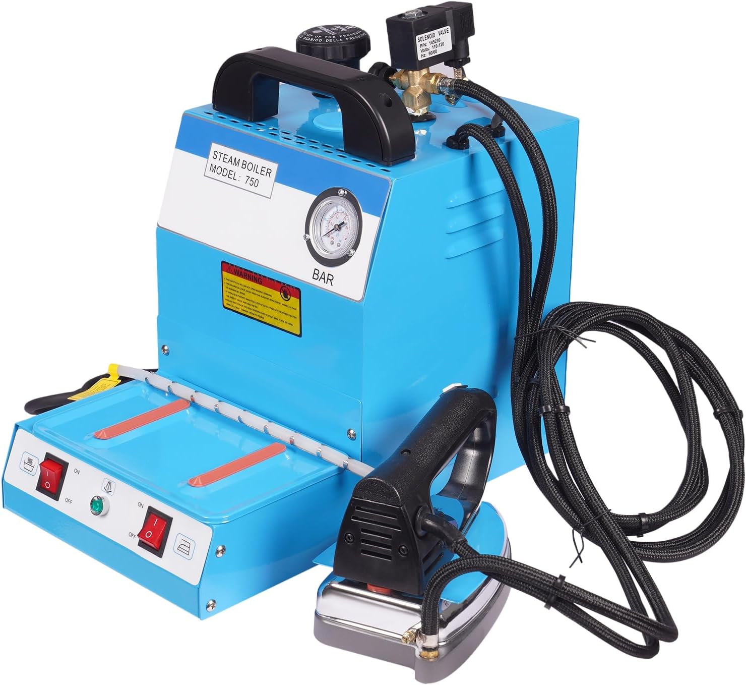 Industrial Steam Iron Curtain Commercial Electric Iron Boiler for Dry Cleaner Curtain with Water Tank Soleplate Steam Station Fabric Steamer Garment Steamer for dry cleaner, curtain shops