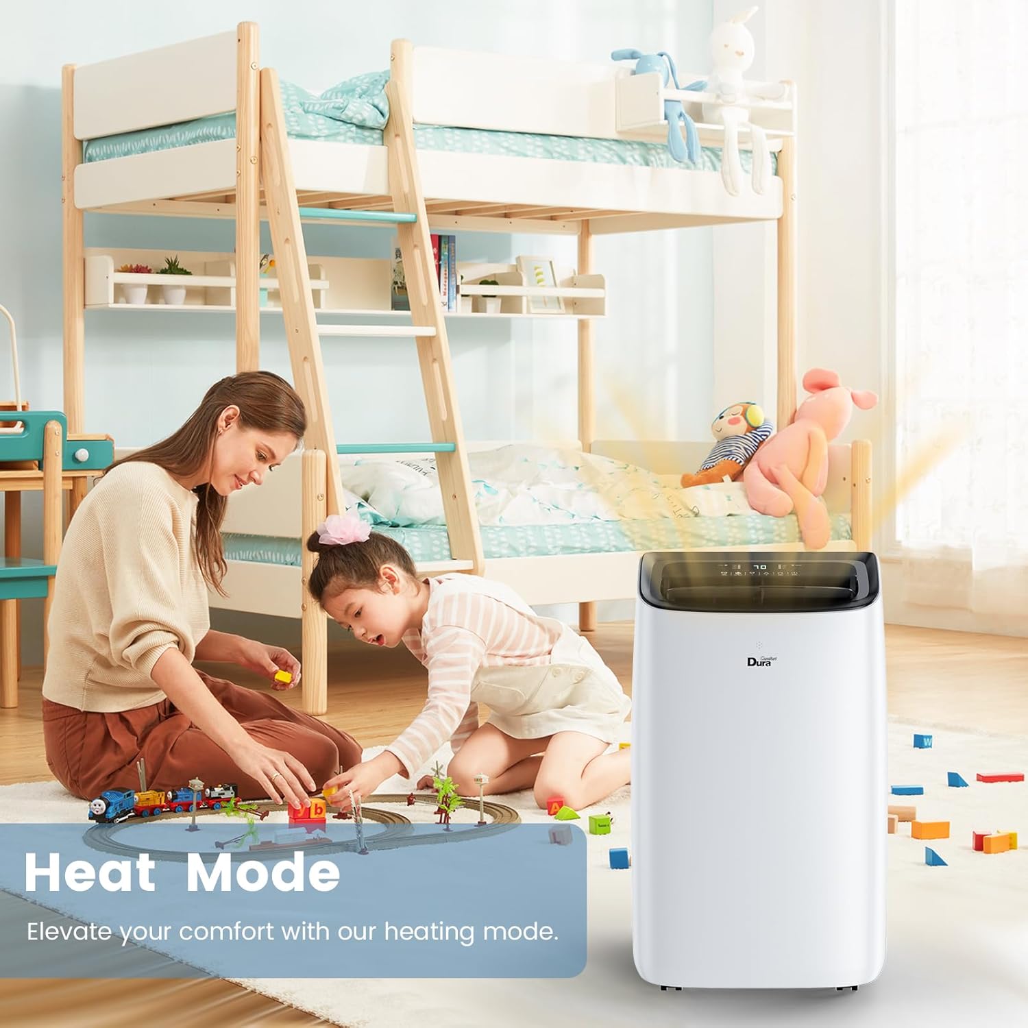 DuraComfort 12,000 BTU (ASHRAE) / 8,150 BTU (SACC) Portable Air Conditioner with Heat – for Rooms up to 350 Sq. Ft