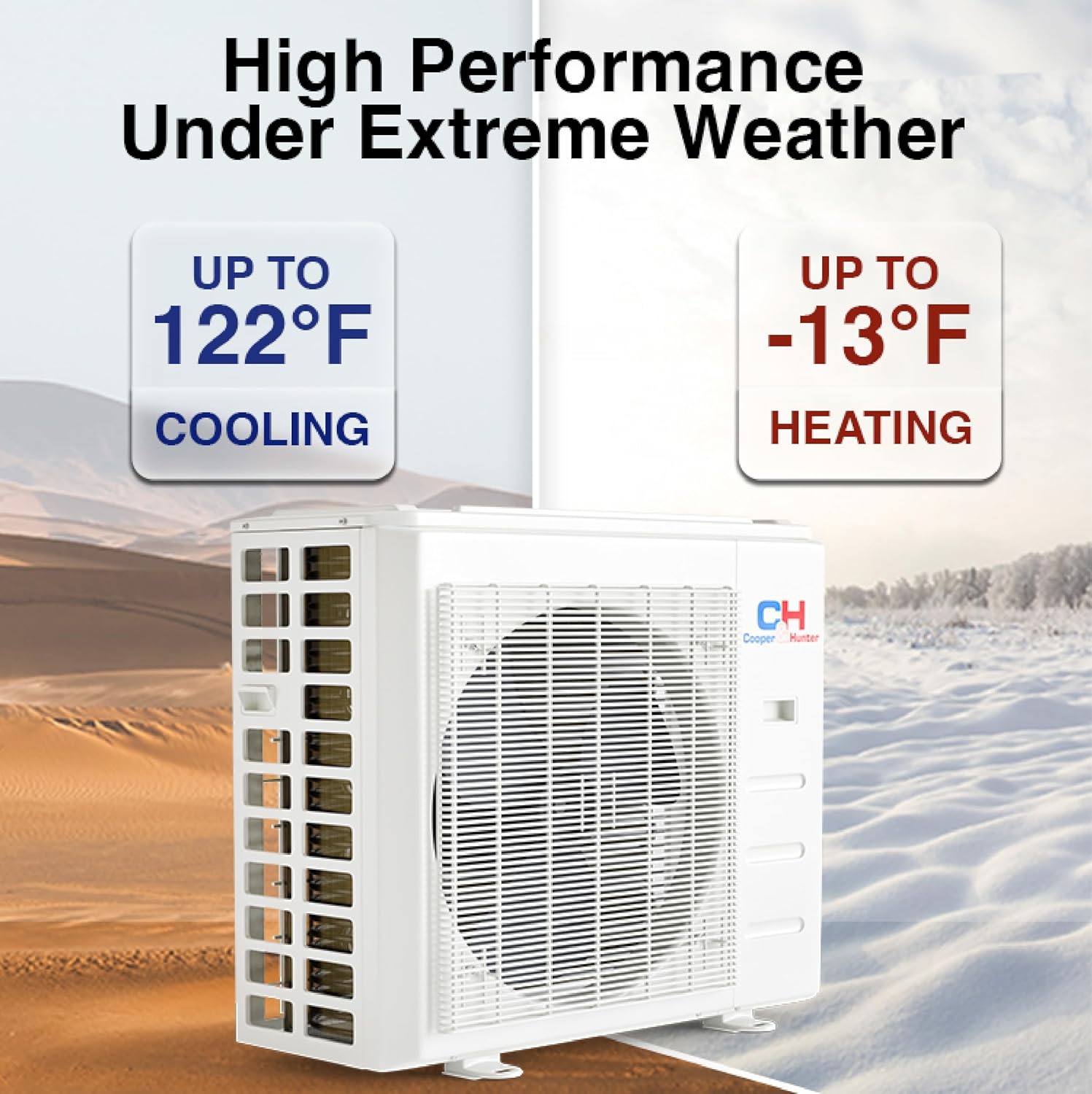 Cooper & Hunter 6,000 BTU Single Zone One-Way Ceiling Cassette Ductless Mini Split Air Conditioner & Heat Pump – 22.1 SEER2 – Smart Wall Thermostat – 25FT Installation Kit – 230V