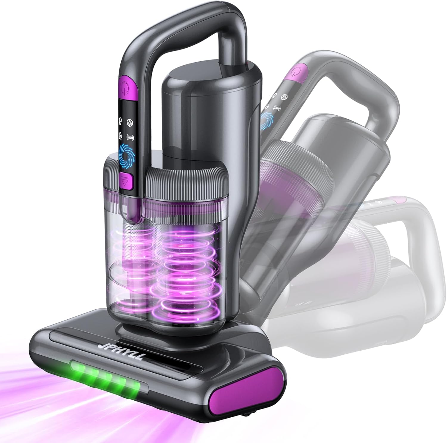 Mattress Vacuum Cleaner, 16Kpa Bed Vacuum with UV-C Sanitization, Thermal Air Drying, Ultrasonic Wave, and 30000 RPM/Min Brushroll Action, Expanded Suction Inlet, Corded (Dark Gray)