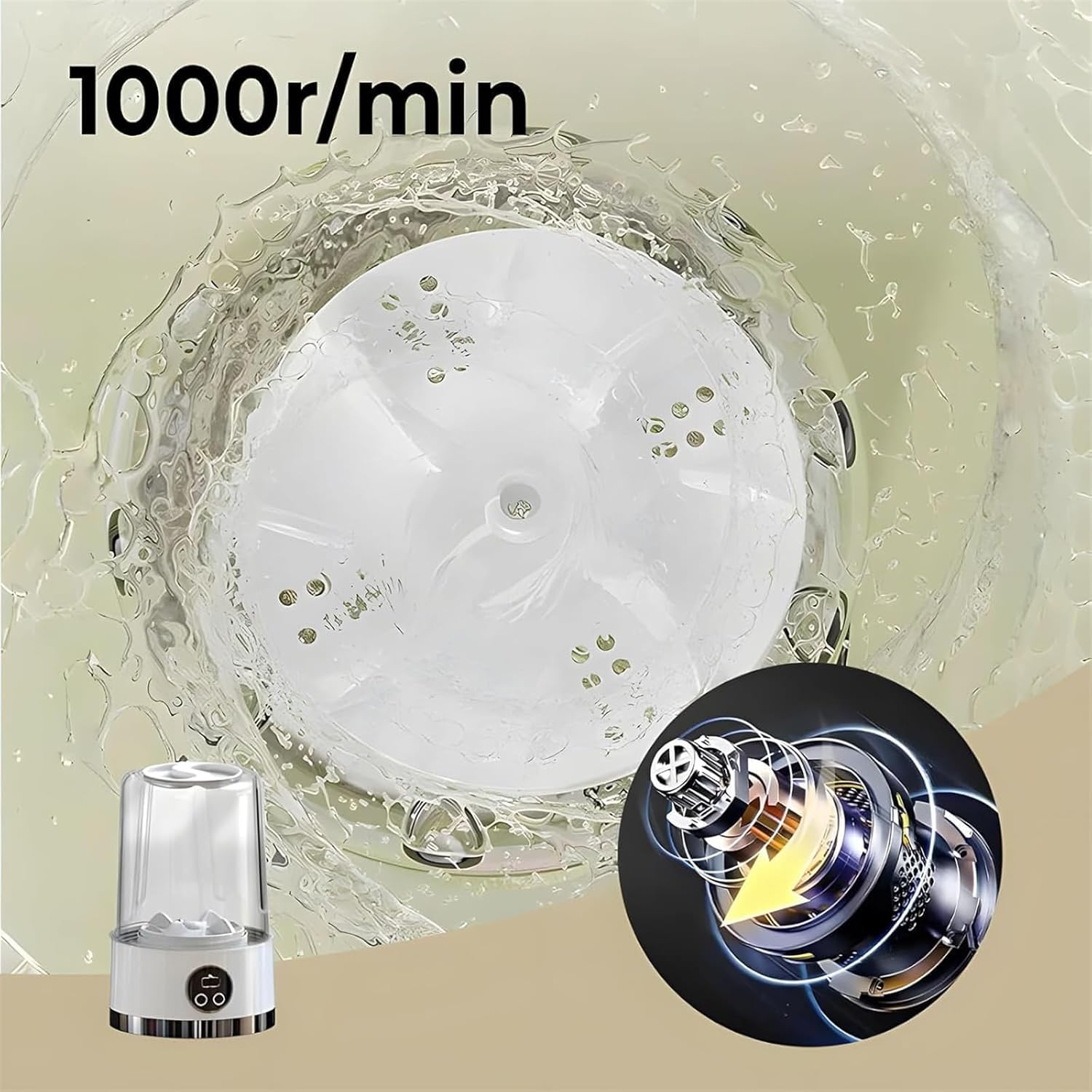 Underwear Washer, 2025 Upgraded Mini Washing Machine, Wireless Portable Laundry Cup, Portable Washing Cup,mart Laundry Cups For Bra Socks & Baby Clothes (Green)