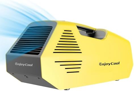 Portable air conditioner Fast Cooling Outdoor Built-in Cool Sleep Modes Air Conditioner with Remote Control 2380 BTU Camping Bedroom Small Air Conditioner Portable for Room Office Camping Car yellow
