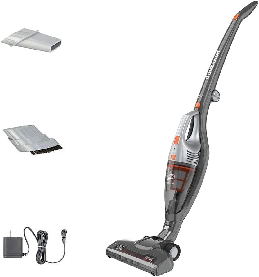 BLACK+DECKER Powerseries Cordless Stick Vacuum Cleaner & Hand Vac, 2-in-1, Titanium Gray (HSVB420J)