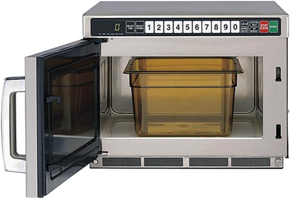 Sharp R-CD2200M Commercial Microwave Oven, TwinTouch Heavy Duty with Dual TouchPads, 2200 Watt, 0.75 Cubic-Foot Capacity, Stainless Steel
