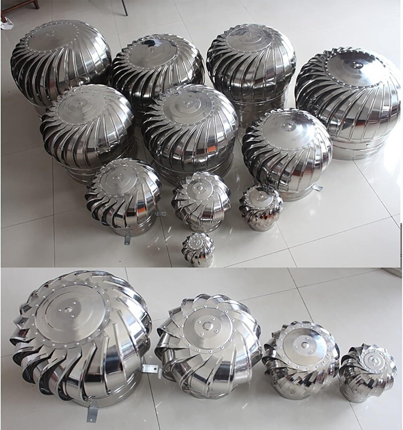 304 Stainless Steel Roof Vent Pipes Chimney Caps, Rotating Chimney Cowl, Ventilator, for Chimney Fireplace Storehouse(300 mm/11.8in)