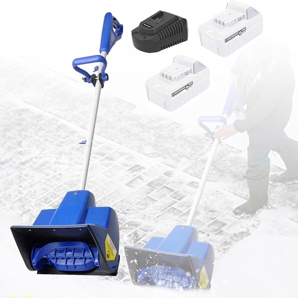 Battery Powered Snow Blower, 24V/4.0Ah Cordless Battery System, Handheld Electric Snow Blower with 4.0Ah Li-ion Battery and Charger(2batteries)