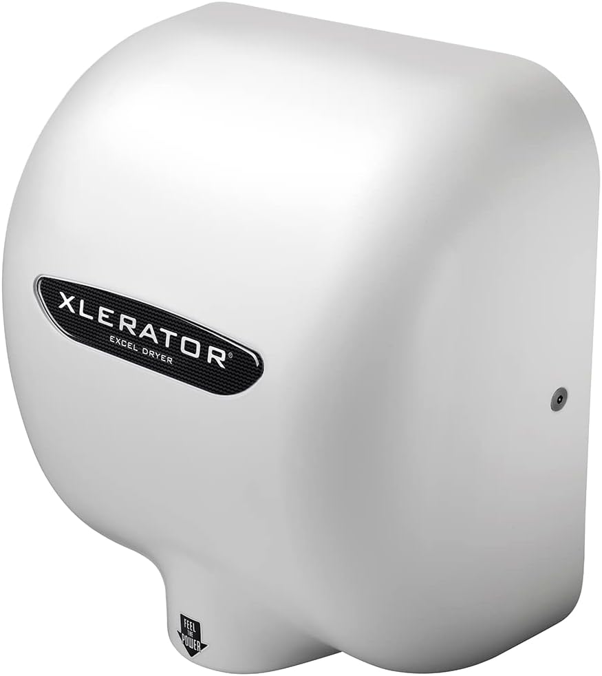 XLERATOR XL-BW Automatic High Speed Hand Dryer with White Thermoset (BMC)Cover and 1.1 Noise Reduction Nozzle, 12.5 A, 110/120 V
