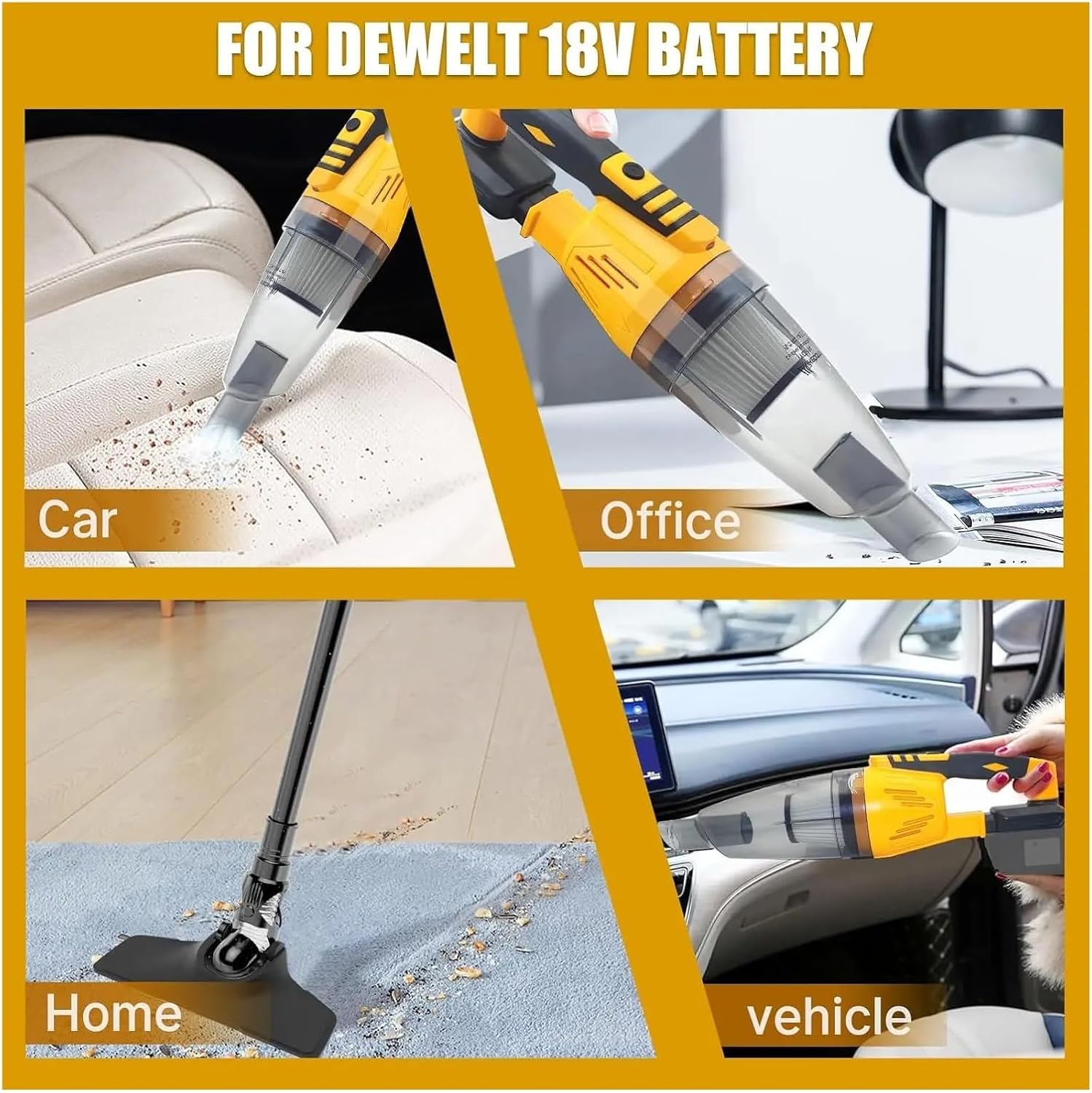 Cordless 2-in-1 Lightweight Stick Vacuum Cleaner， Compatible with DeWALT 20V/18V Battery with 2 Modes Powerful Suction